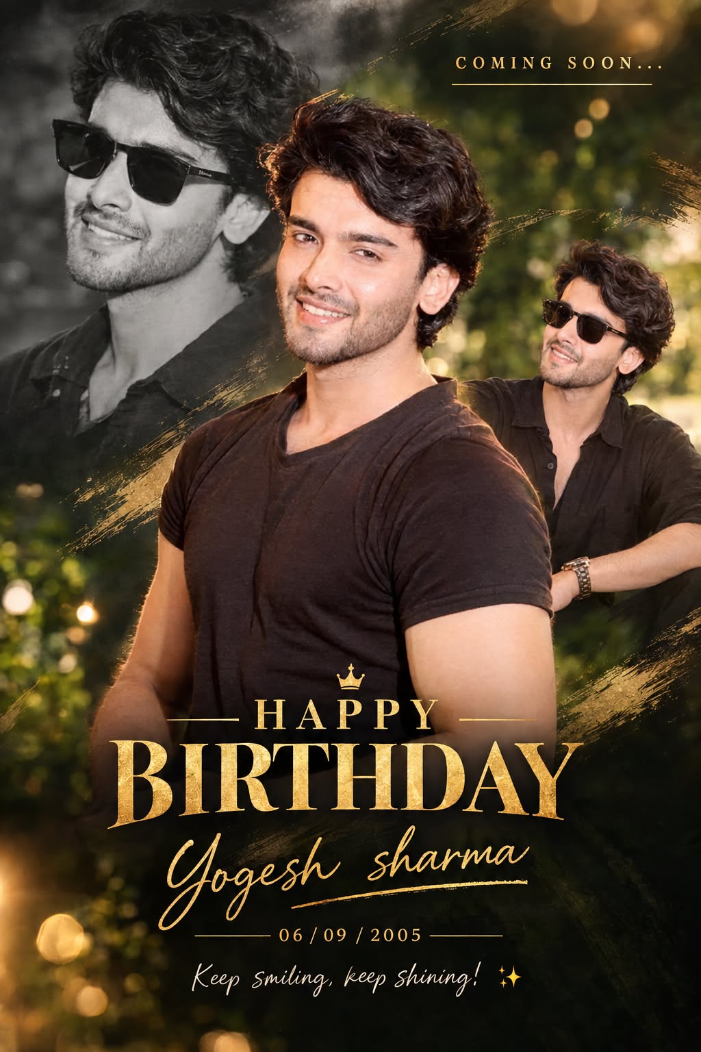 Cinematic Birthday Poster with Luxury Photo Collage | AI Image Prompt