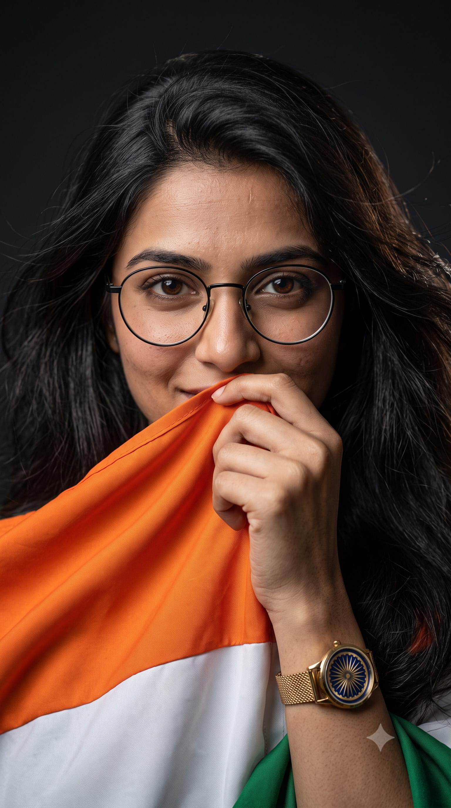 15 August Indian Flag Woman Portrait AI Prompt | Realistic Independence Day Photo