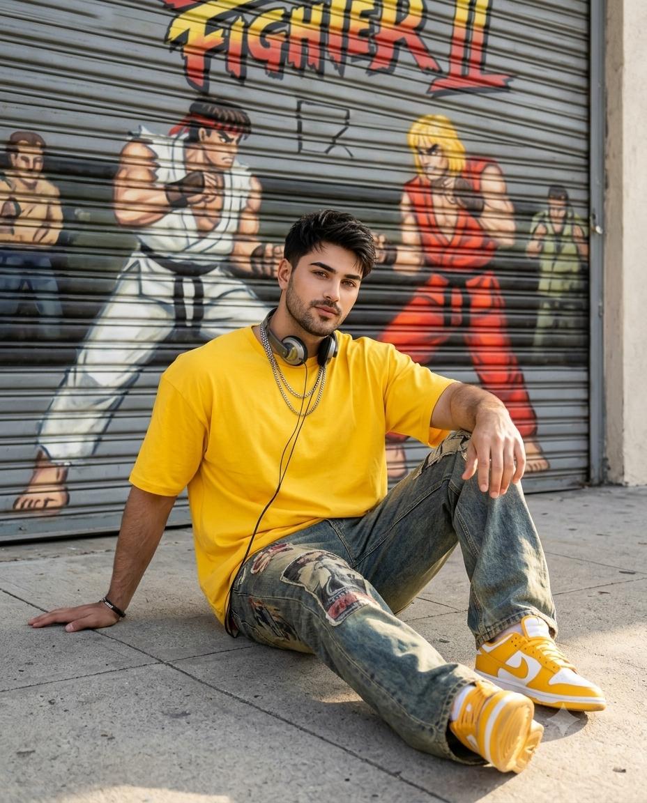 90s Streetwear Arcade Graffiti AI Image Prompt for Gemini