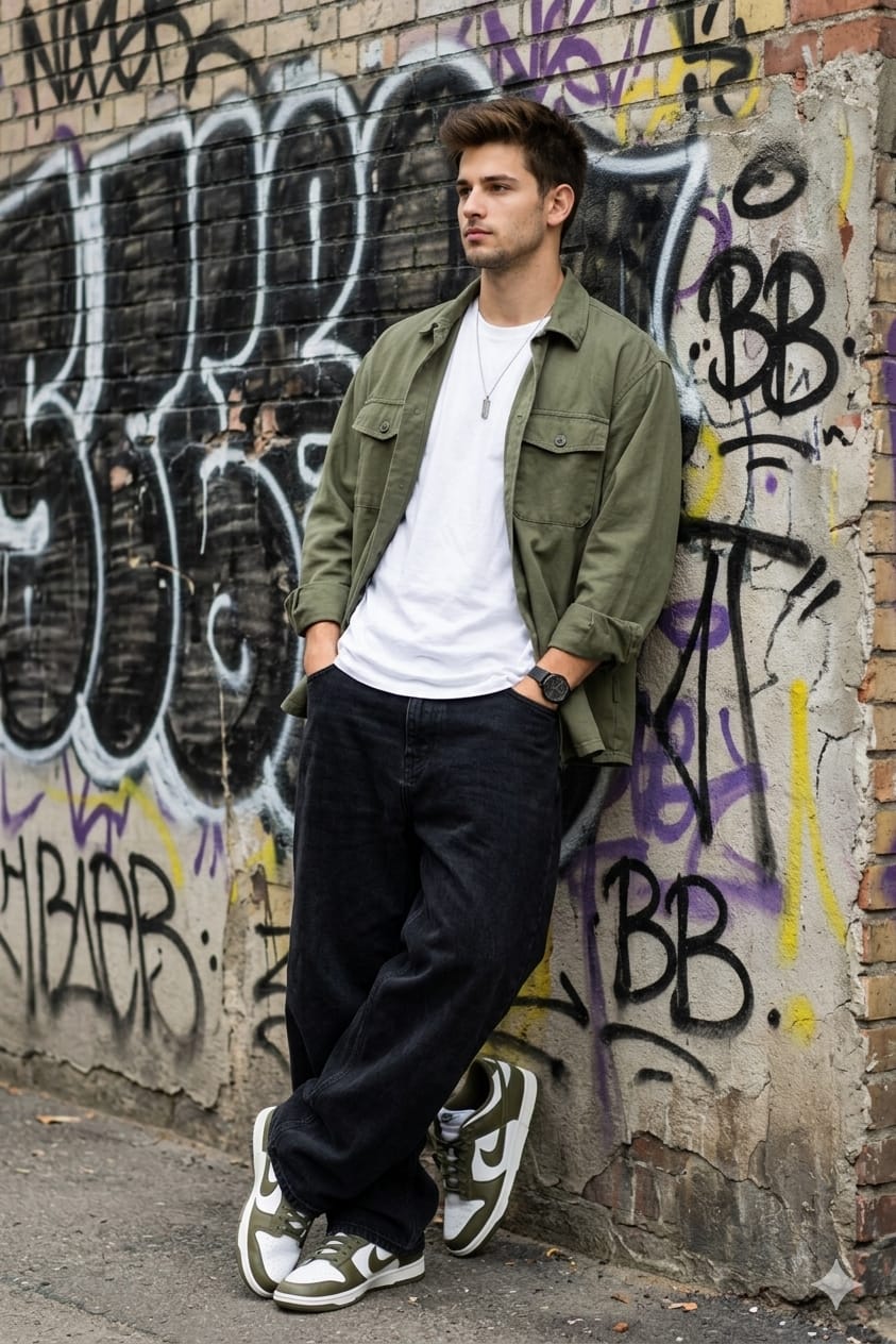 Cinematic Streetwear Photography AI Prompt | Graffiti Wall Portrait