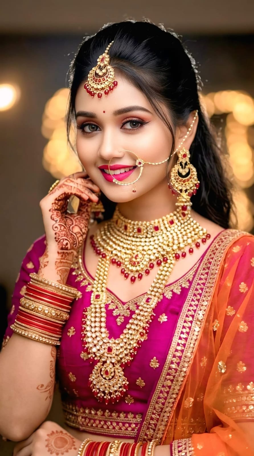 Indian Bridal Jewelry AI Prompt | Ultra Realistic Kundan Wedding Portrait (8K)