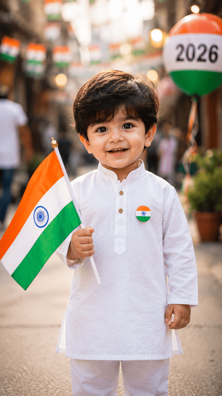 Indian Independence Day Baby Boy AI Prompt | Instagram Style Portrait