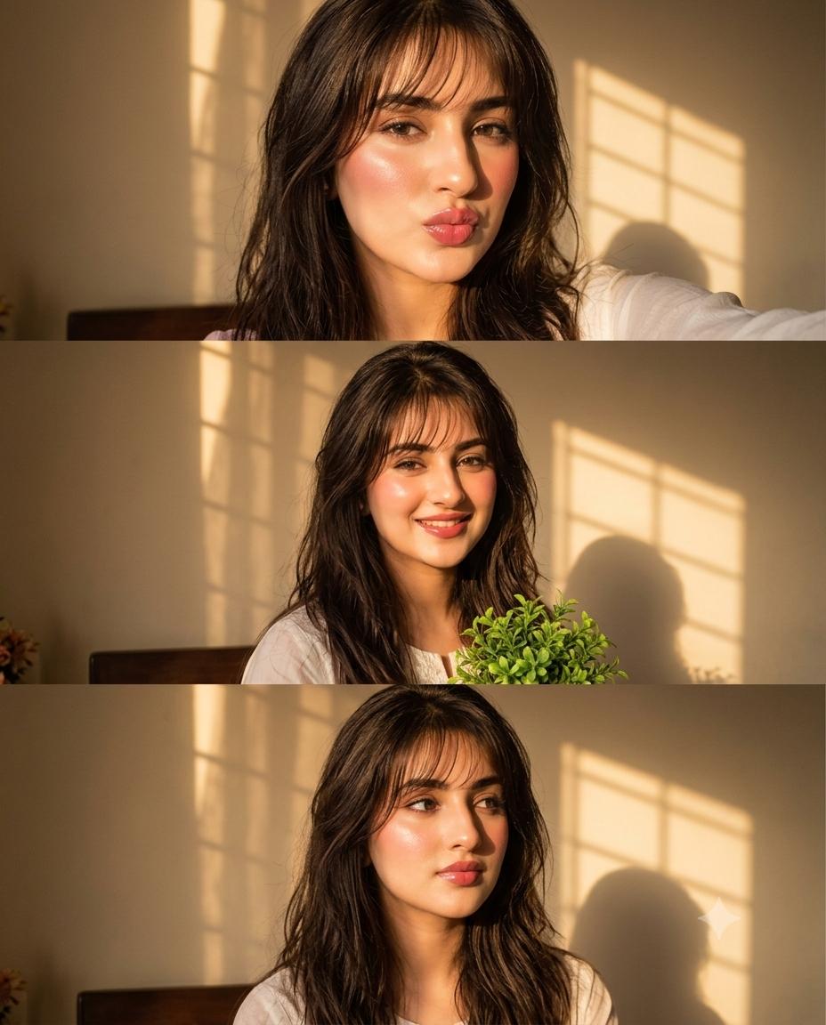 Ultra Realistic 3-Frame Aesthetic Woman Portrait Collage AI Image Prompt