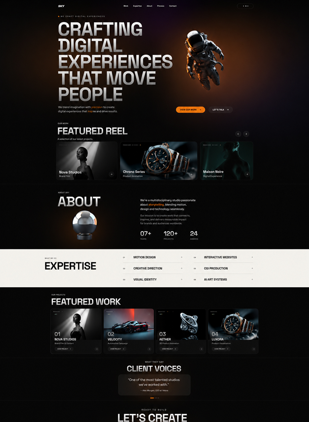 Awwwards Style Digital Art Director Portfolio UI Design | Luxury Creative Agency Website Concept
