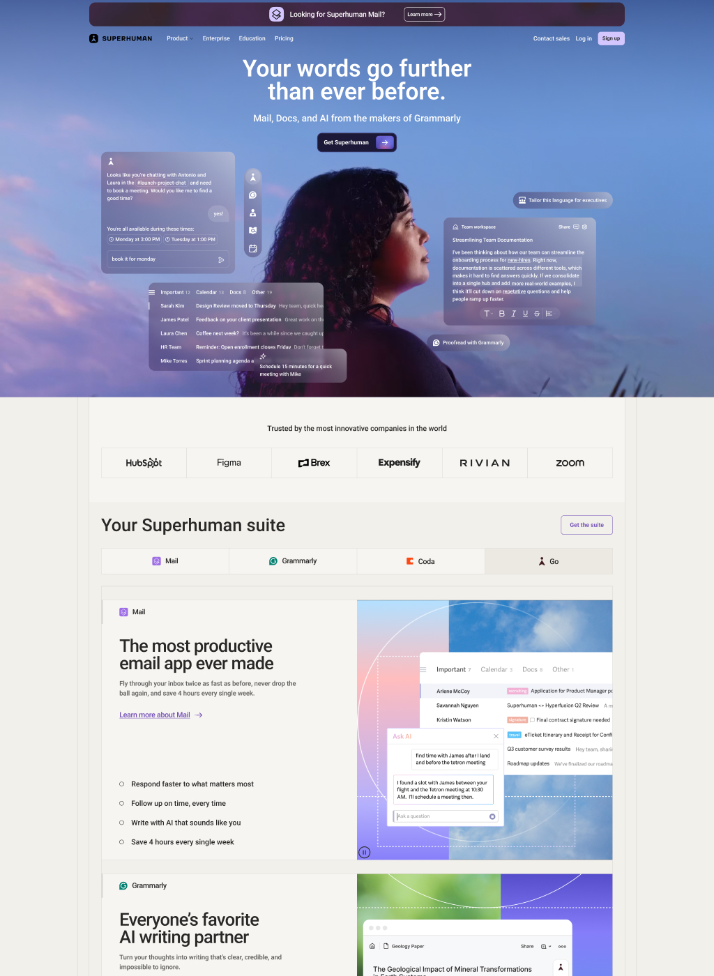 Superhuman Website UI Inspiration – Premium AI Email SaaS Experience